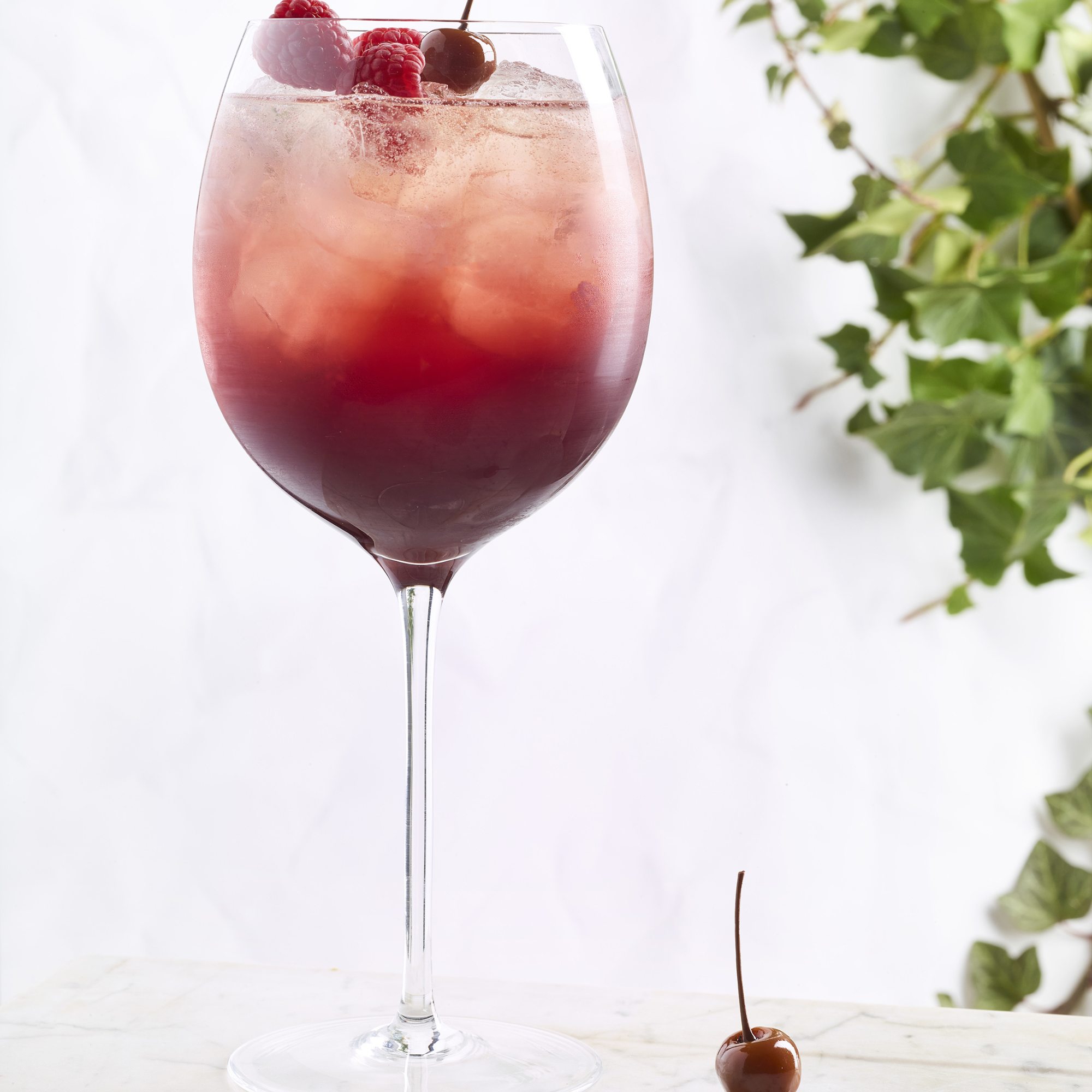 Cartron CremedeCerise Cherry Liqueur Cocktail with cherries