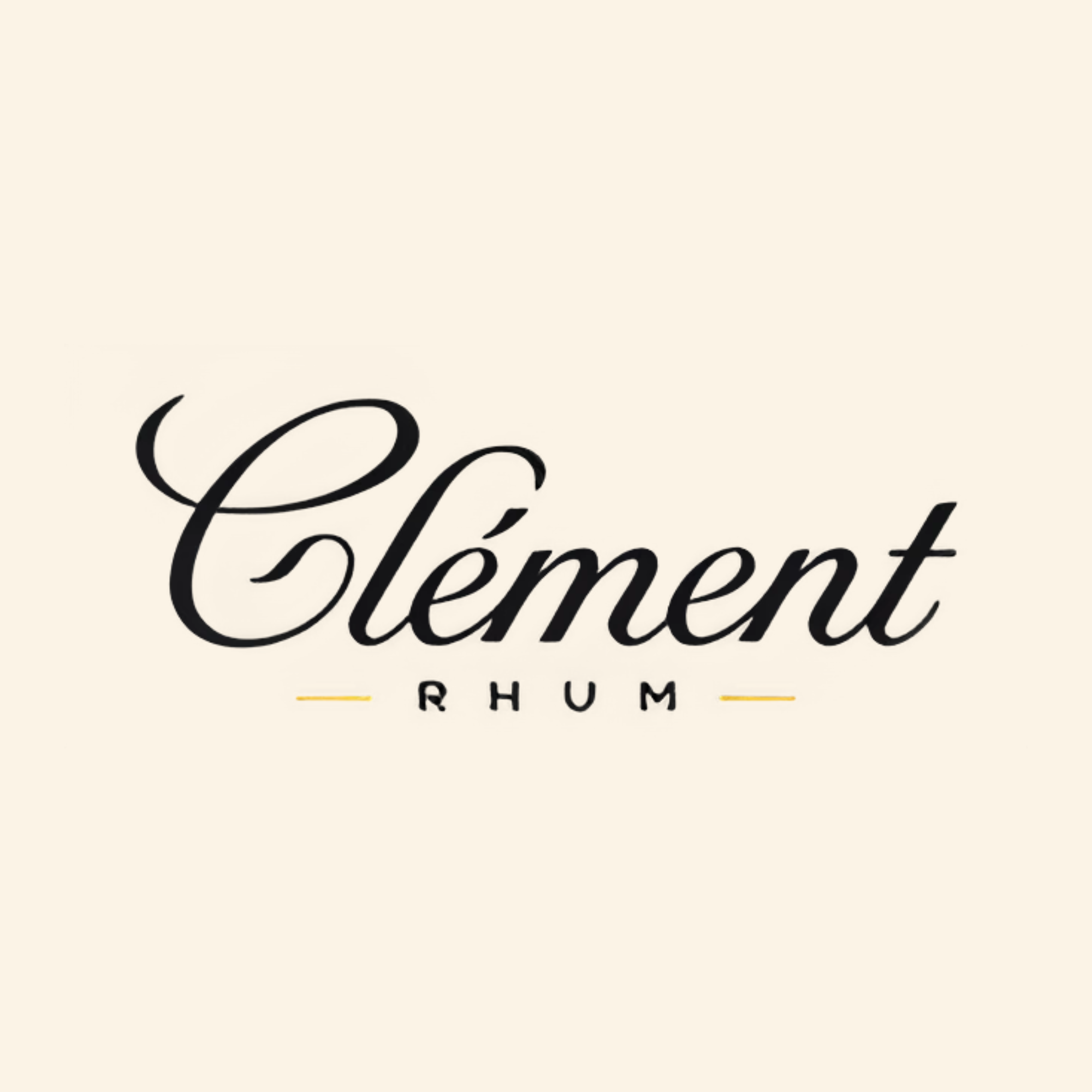 Clément Rhum logo on a beige background
